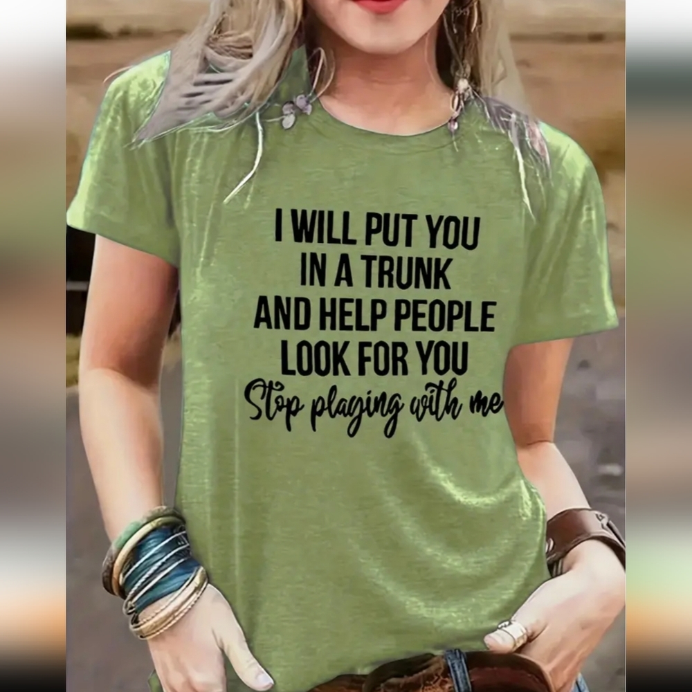 "I Will Put You In A Trunk...  " Sz XL(12) NIP Green T-shirt